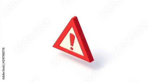 Free Download Red 3D Triangle Warning Sign with Exclamation Mark - GFXLoad