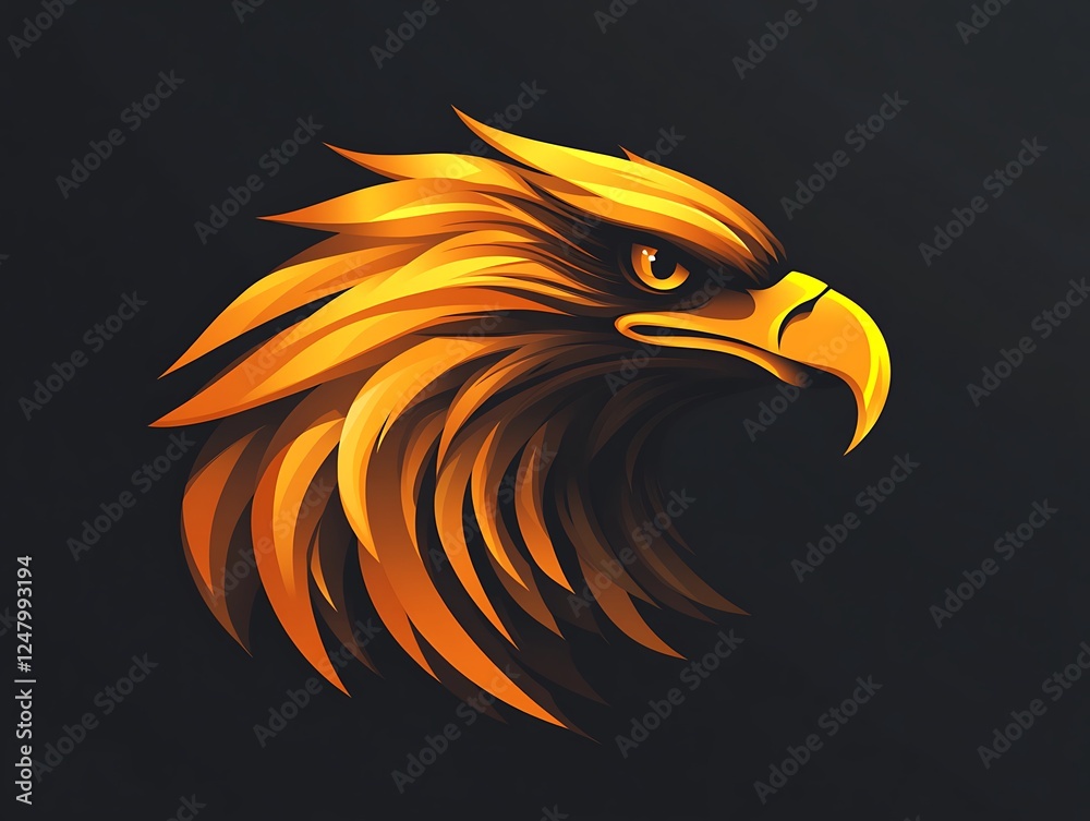 Obraz premium Fiery Eagle Head Graphic Design