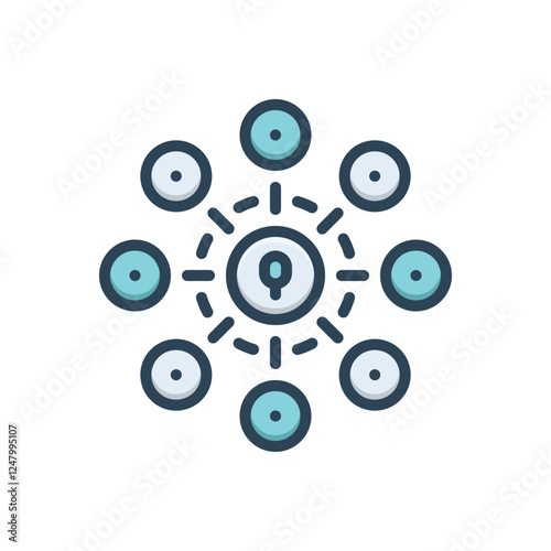 Color illustration icon for networking