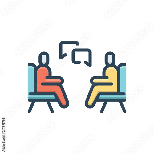 Color illustration icon for talk