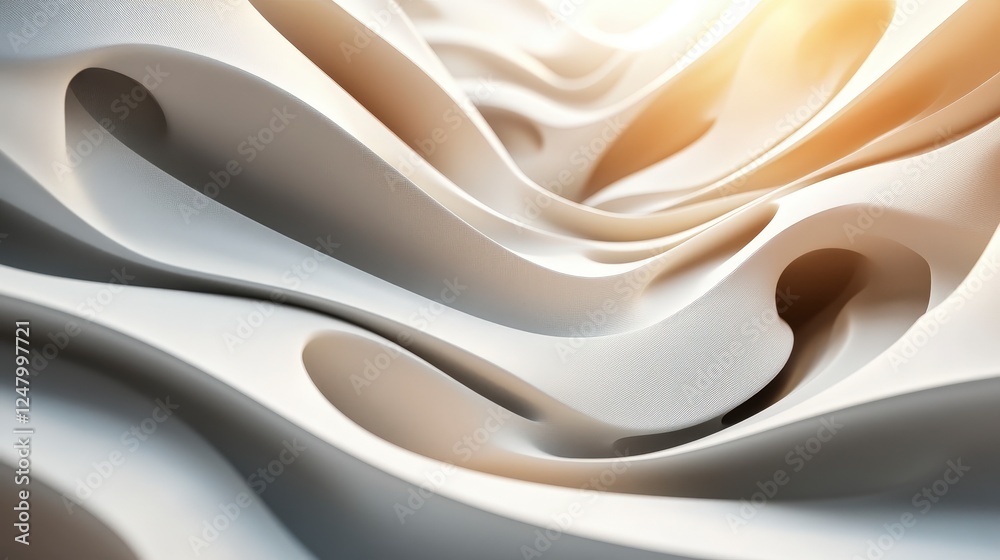 Obraz premium Undulating Organic Forms in Soft Light and Abstract Textures
