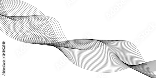 ultra modern digital technology concept grey smooth element swoosh speed wave lines, Wave Line Background with Flowing Curves and Dynamic Mesh Pattern and modern curved abstract geometric lines.