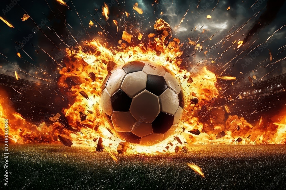 Fototapeta premium Witnessing the energy explosion during critical moments of a soccer game is thrilling.