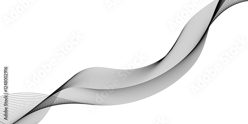 ultra modern digital technology concept grey smooth element swoosh speed wave lines, Wave Line Background with Flowing Curves and Dynamic Mesh Pattern and modern curved abstract geometric lines.