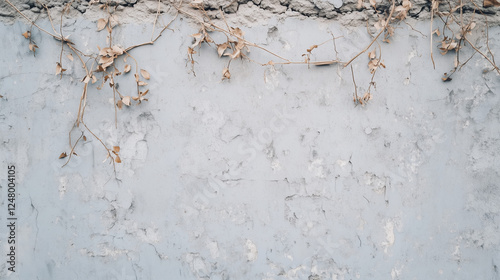 Weathered Wall with Vines: ...