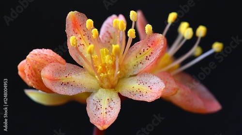Close-up Orange Flower Macro Against Dark Background photo