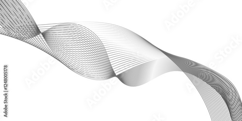 ultra modern digital technology concept grey smooth element swoosh speed wave lines, Wave Line Background with Flowing Curves and Dynamic Mesh Pattern and modern curved abstract geometric lines.
