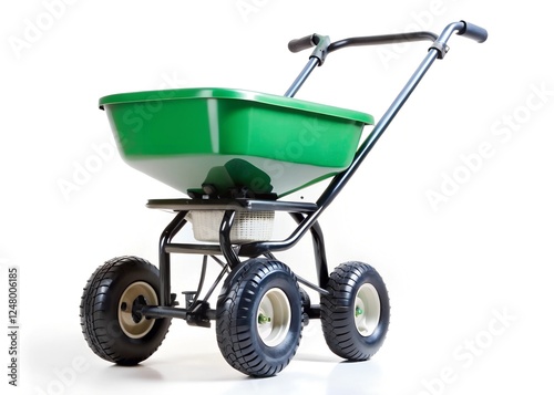 a fertilizer spreader isolated on a white background