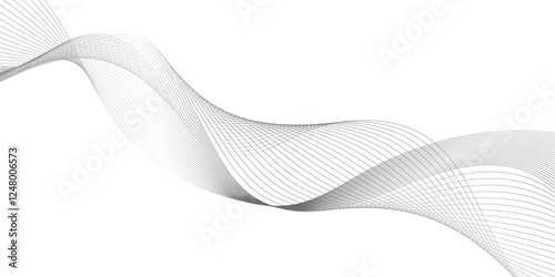 ultra modern digital technology concept grey smooth element swoosh speed wave lines, Wave Line Background with Flowing Curves and Dynamic Mesh Pattern and modern curved abstract geometric lines.