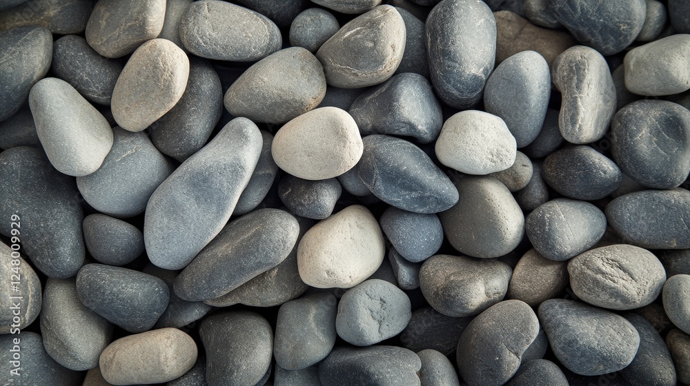 Textured Pebble Abstract: An abstract background image featuring a close-up of smooth, gray, white and black pebbles arranged in a random, organic pattern.