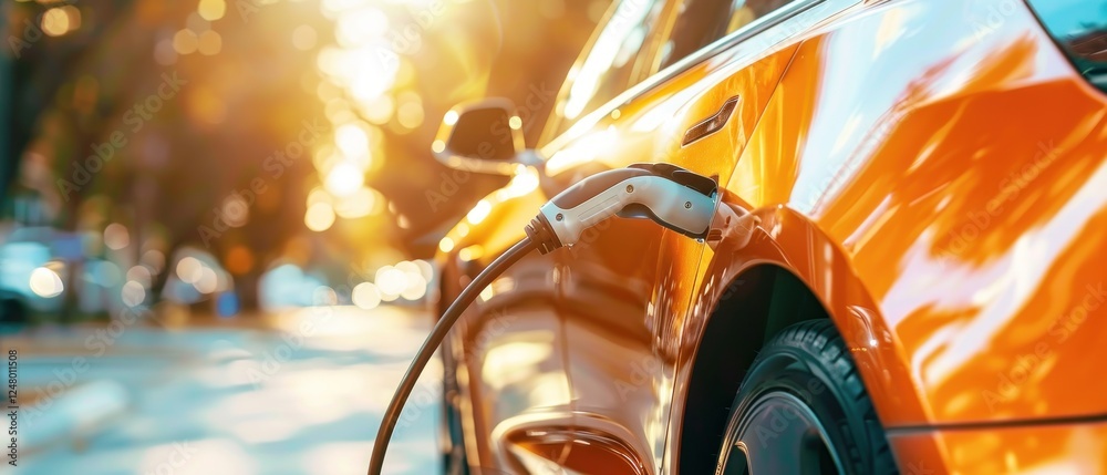 custom made wallpaper toronto digitalElectric Vehicle Charging at Sunset