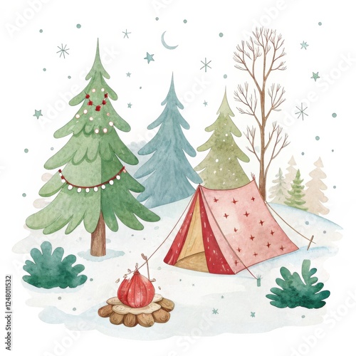 Watercolor Christmas Campsi...