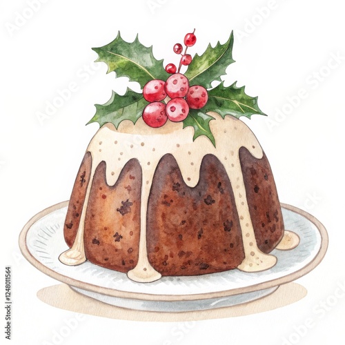 Watercolor Christmas Puddin...