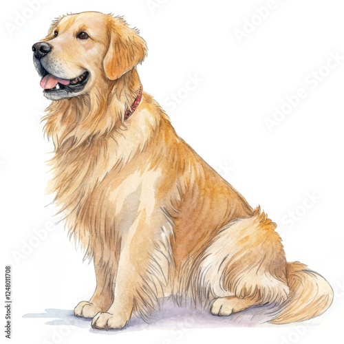 Watercolor Golden Retriever...