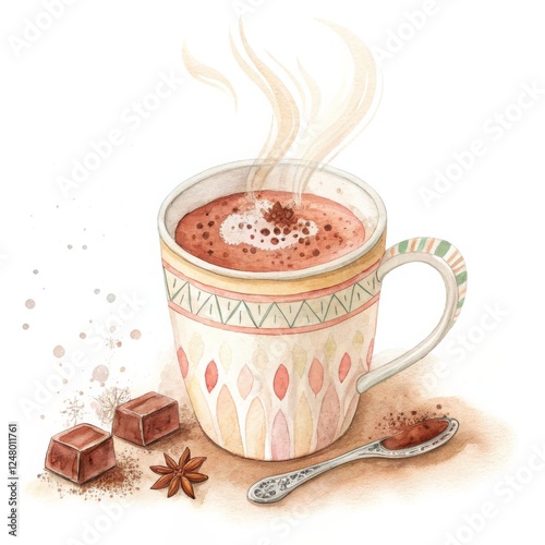 Watercolor Hot Chocolate Mu...