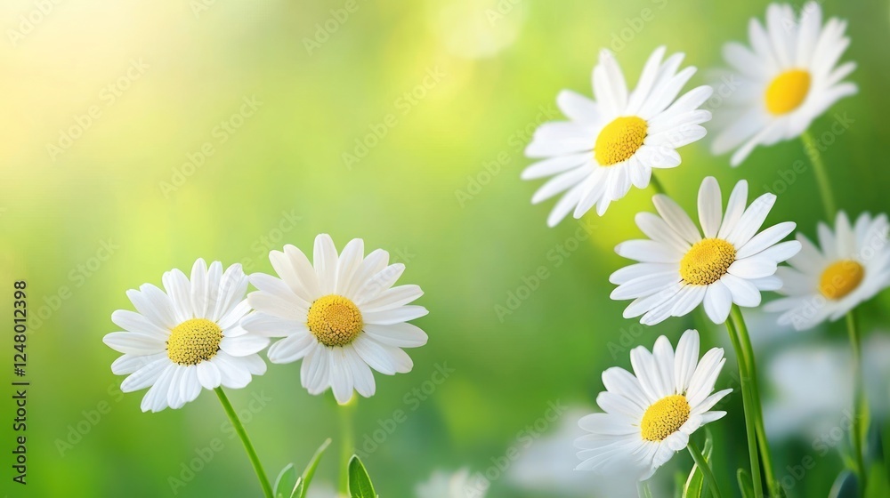 Obraz premium Blooming Daisies in a Green Meadow