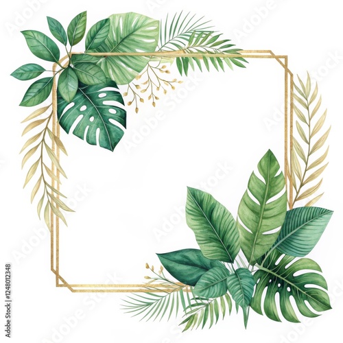 Watercolor Tropical Leaves ...
