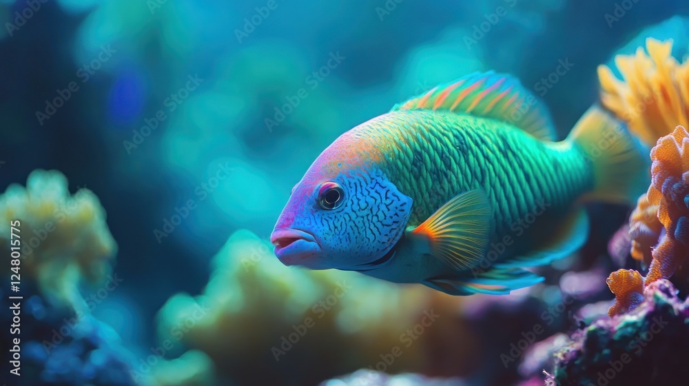 Vibrant tropical fish swimming amidst coral reef. (1) Vibrant tropical fish swimming amidst coral reef. (1)