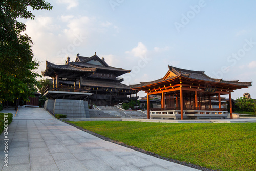 chinese pavilion in the park of china