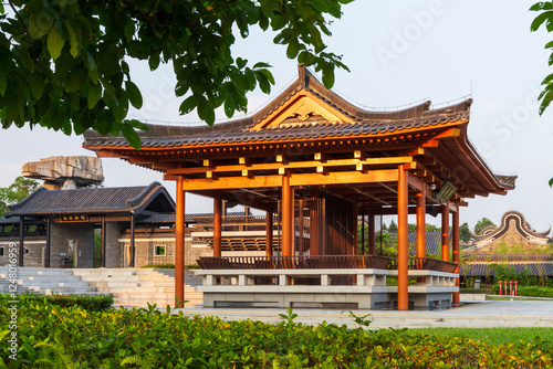 chinese pavilion in the park 