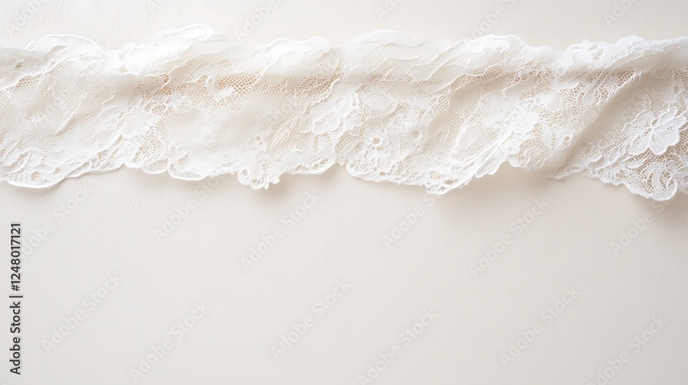Obraz premium Delicate White Lace Border on Soft Background