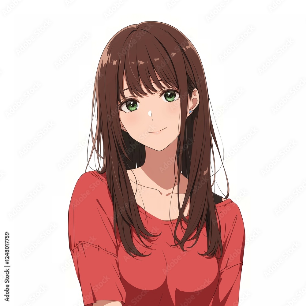 アニメ調の美少女の切り抜き用素材