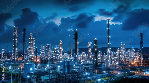 Wallpaper Mural A factory is reflected in the water at night Torontodigital.ca