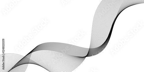 abstract Curved wavy lines tech futuristic motion background technology line which is floating and curved, Technology flow grid blend curve wave line geometric abstract patterns with unique style.
