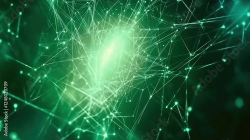 Wallpaper Mural Abstract Green Network Connections: A Digital Universe Torontodigital.ca