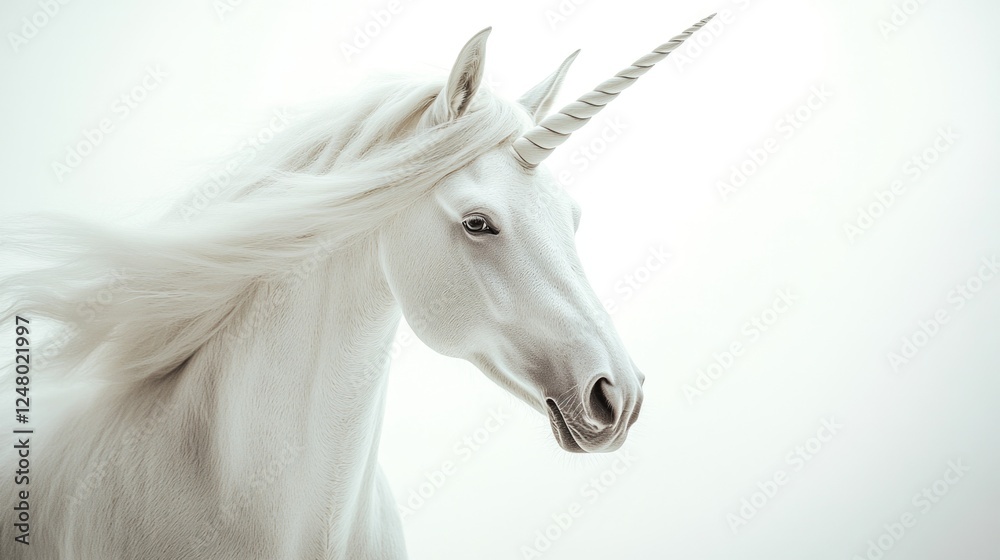 Portrait of a beautiful white horse with a long flowing mane, suitable for equestrian or animal-themed projects Portrait of a beautiful white horse with a long flowing mane, suitable for equestrian or animal-themed projects