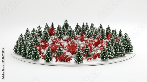 Miniature Winter Wonderland: A Festive Forest Scene photo