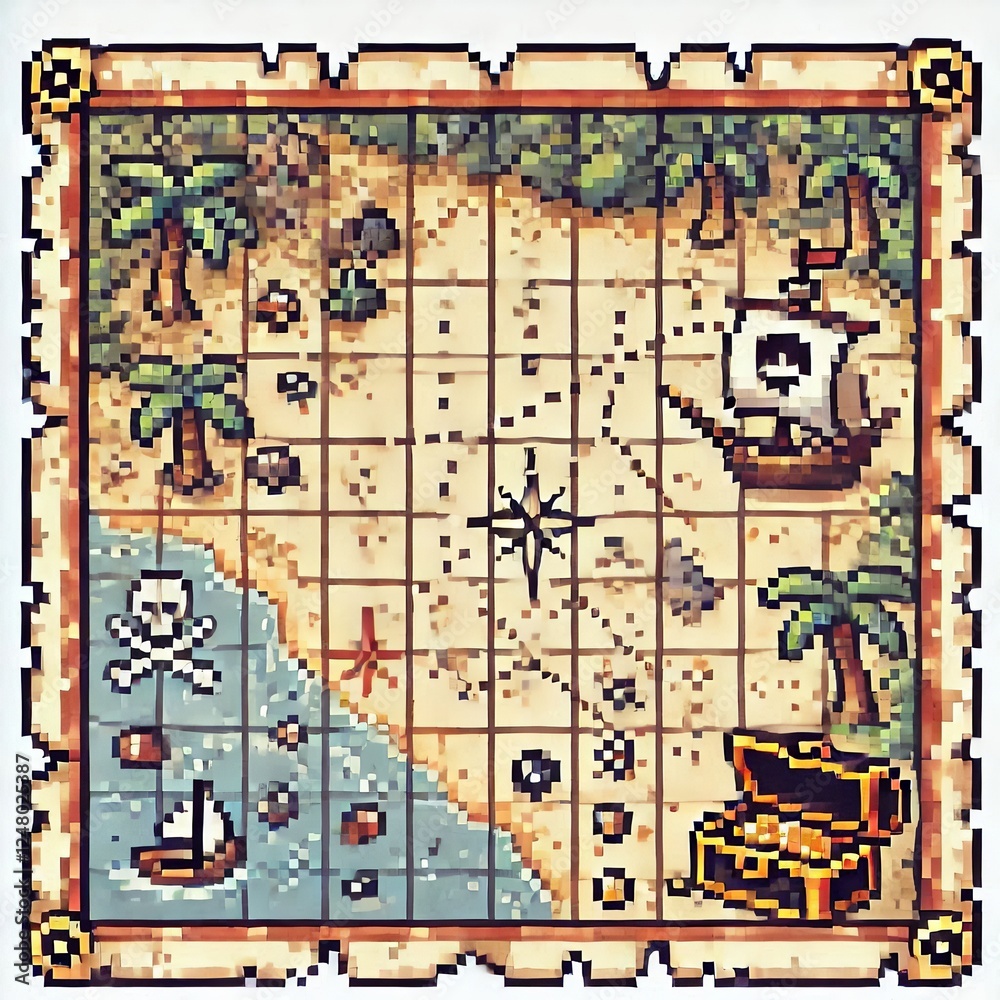 Obraz premium Classic Game Exploration Map