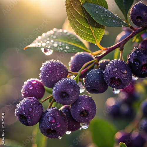 Dew-Kissed Berries Close-up...