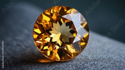 A single yellow diamond sits atop a table