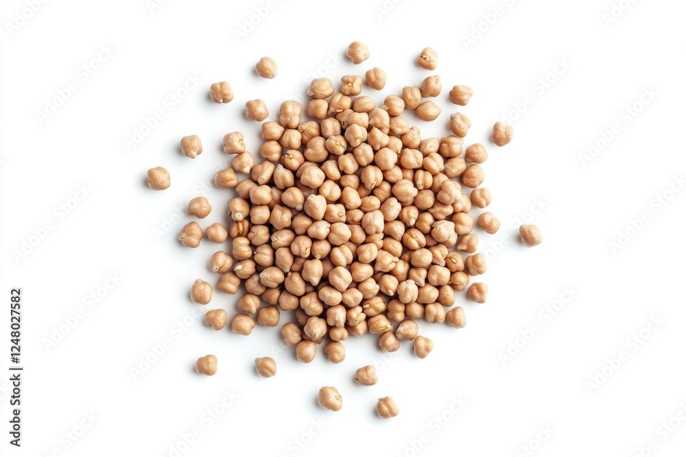 A pile of chickpeas arranged on a white surface A pile of chickpeas arranged on a white surface