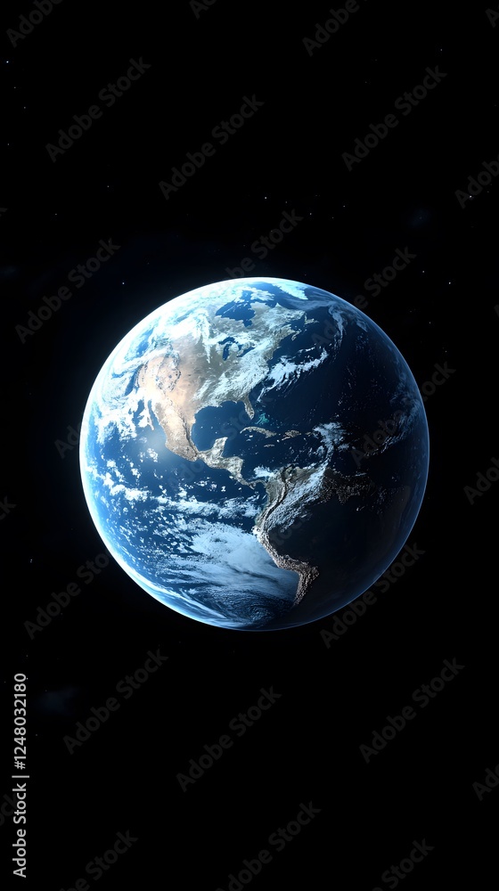 Fototapeta premium Earth seen from the moon, Generative AI
