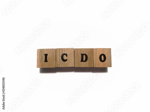 The International Civil Defence Organization , ICDO on letter blocks photo