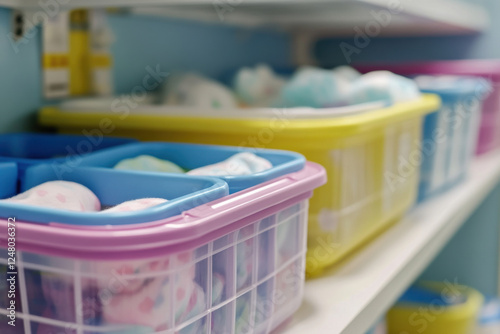 Baby containers in the maternity hospital photo