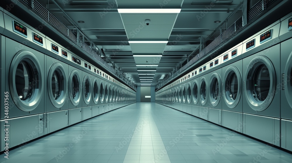 Obraz premium wide-angle view of an industrial laundry facility