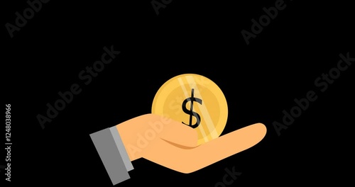 Businessman holding dollar coin the profit concept