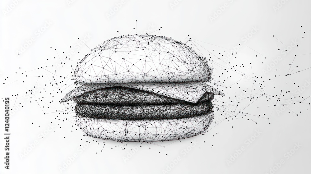 Fototapeta premium Abstract polygonal hamburger illustration.
