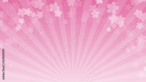 放射線　桜　背景　ピンク　ベクター　シンプル