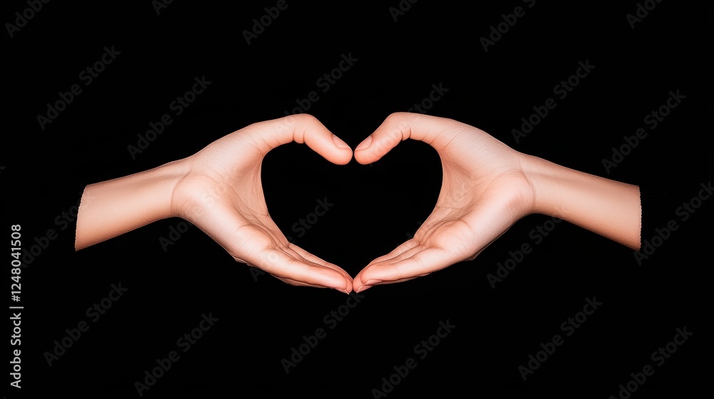 Fototapeta premium Two hands forming a heart shape Over Studio Background.