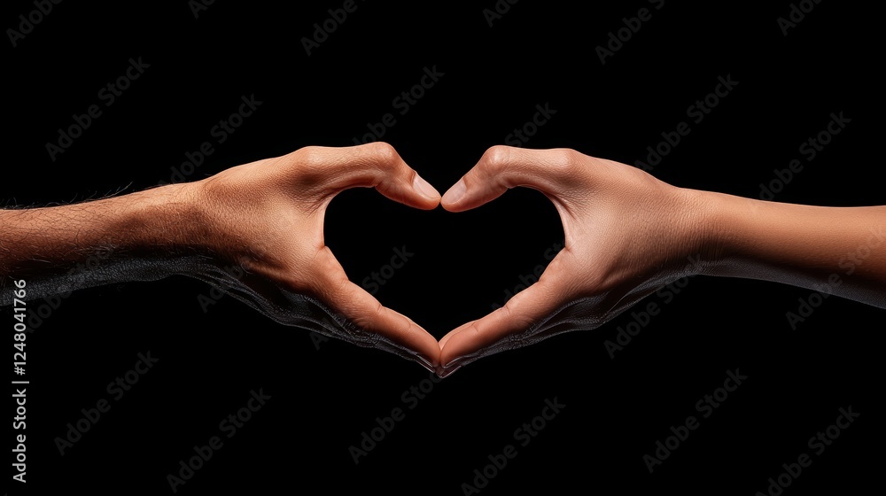Obraz premium Two hands forming a heart shape Over Studio Background.