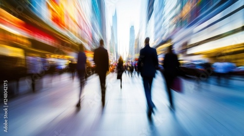 Wallpaper Mural Blurred motion of people in a busy city street. Torontodigital.ca