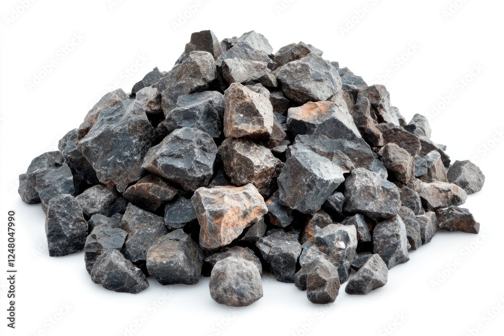 Fototapeta premium A pile of rocks on a white surface