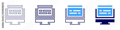 Automation development icon in 4 different styles. Thin Line, Line, Bold Line, Duotone. Duotone style. Editable stroke