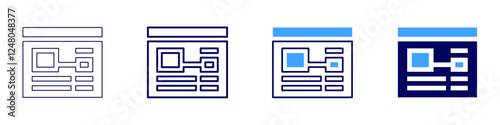 Backend architecture icon in 4 different styles. Thin Line, Line, Bold Line, Duotone. Duotone style. Editable stroke