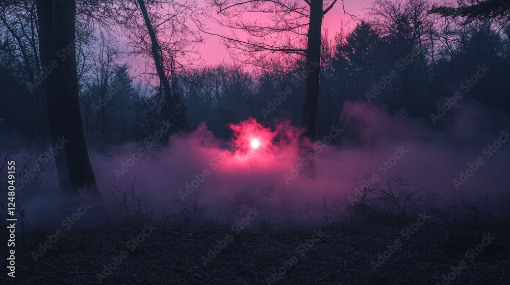 Fototapeta premium Red glowing smoke cloud with overlay effect on dark transparent background. Realistic vector illustration of bloody smoky mist or chemical toxic haze. Mystery dramatic creepy bloody steam or fog.