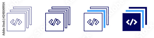 Development tools icon in 4 different styles. Thin Line, Line, Bold Line, Duotone. Duotone style. Editable stroke